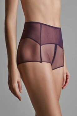 Maison Close Shorty Zippé Porte-Jarretelles - L'Amoureuse -Luxe Lingerie Soldes 560700 l amoureuse pourpre 0155 5