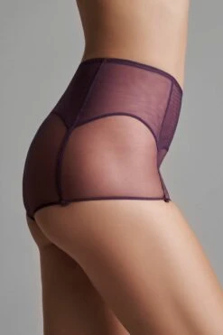 Maison Close Shorty Zippé Porte-Jarretelles - L'Amoureuse -Luxe Lingerie Soldes 560700 l amoureuse pourpre 0173 4