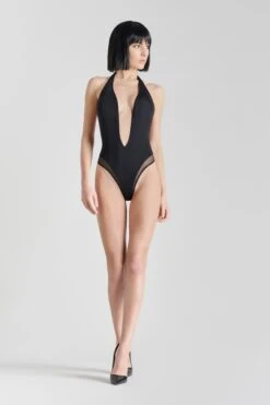 Maison Close Body String Col V - Pure Tentation 14 Maison Close Body String Col V - Pure Tentation -Luxe Lingerie Soldes 608076 pure tentation noir 1220