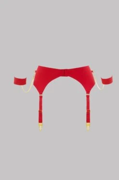 Maison Close Porte-jarretelles Avec Menottes - Tapage Nocturne -Luxe Lingerie Soldes Garter Belt Tapage Nocturne Red 608010 4
